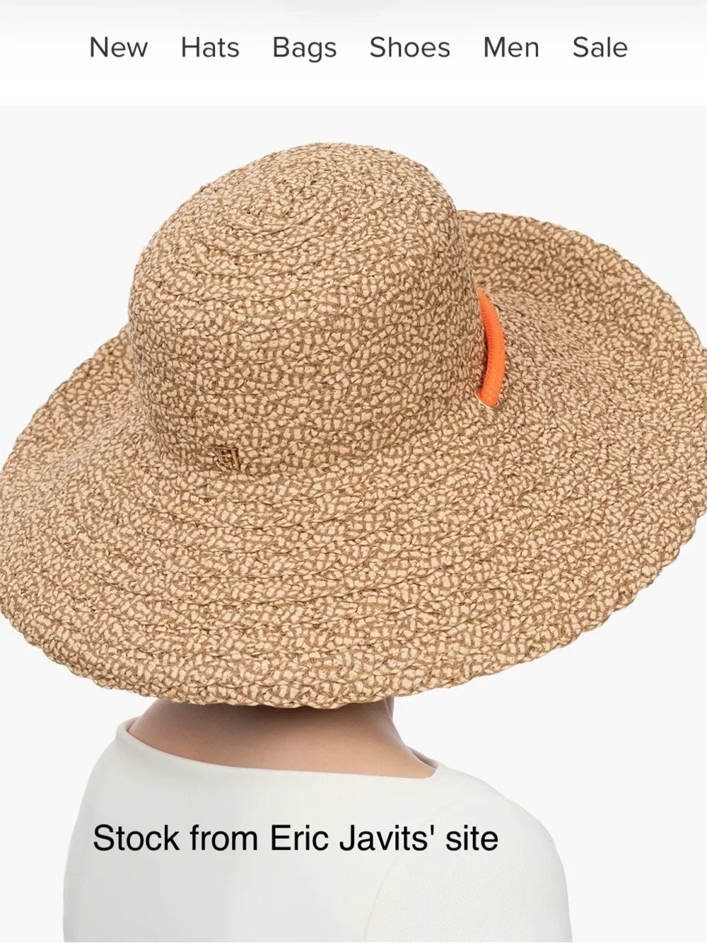 Aimee Straw Packable Hat NWOT only tried on once